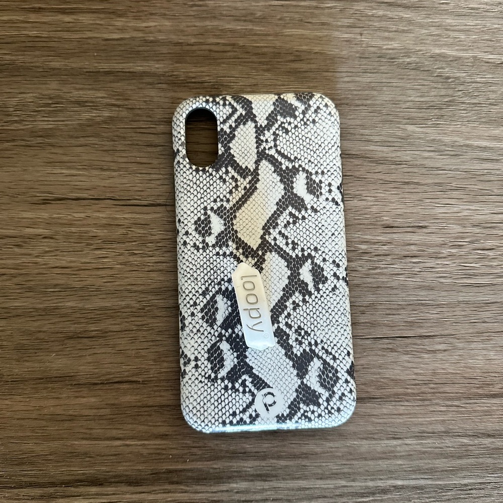 Loopy Case Grey & White Snakeskin IPhone X Case - Picture 1 of 3
